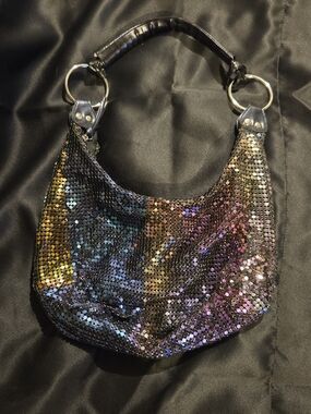 Aldo Multicolor Sequin Shoulder Bag with Black Handle